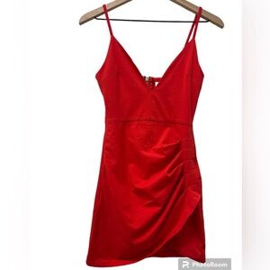 NWT Red plunge mini dress